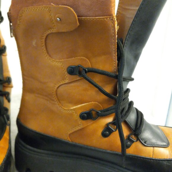 Bamboo Womens Ankle Boots Brown Black Lace Up Combat Snow Size 7 - Picture 6 of 13